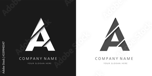 a letter modern logo broken design photo