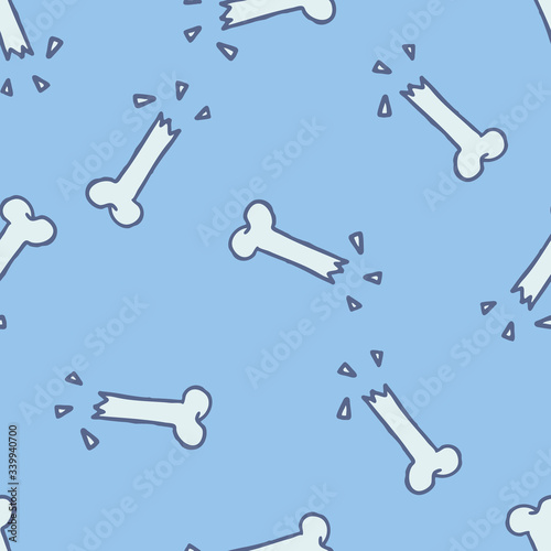broken bone seamless doodle pattern
