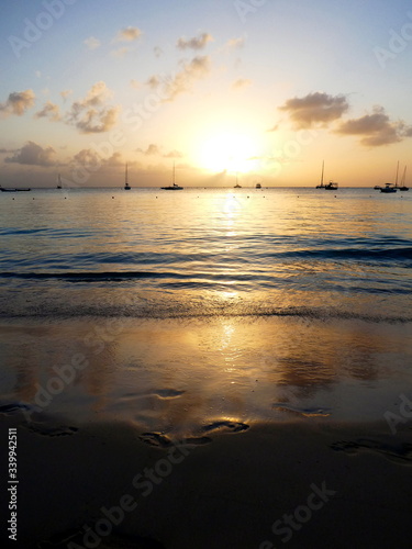 Beautiful sunset in the Caribbean  Barbados