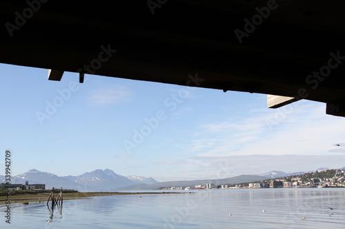 tromso tromsø water travel tourism sea coast nature port blue landscape sky harbor architecture europe boatship mountain summer bay view city beautifull and mark mediterranean vacation town