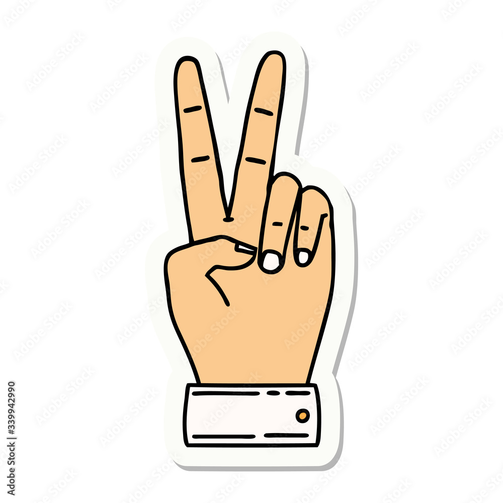 peace symbol two finger hand gesture sticker peace symbol two finger hand gesture sticker
