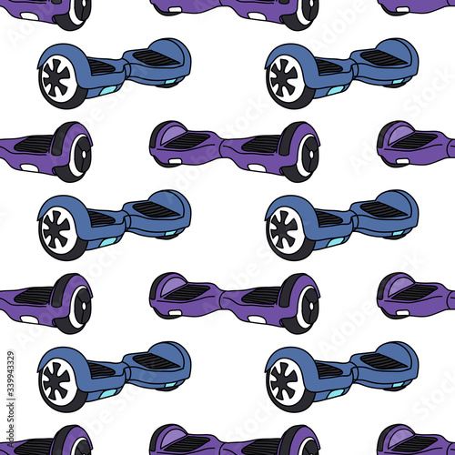 gyroscooter seamless doodle pattern