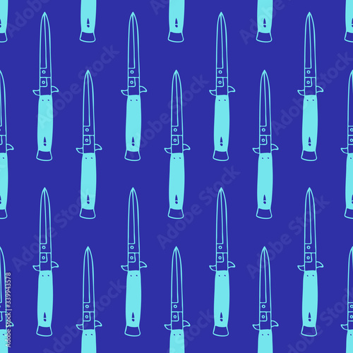 knife traditional tattoo flash seamless doodle pattern