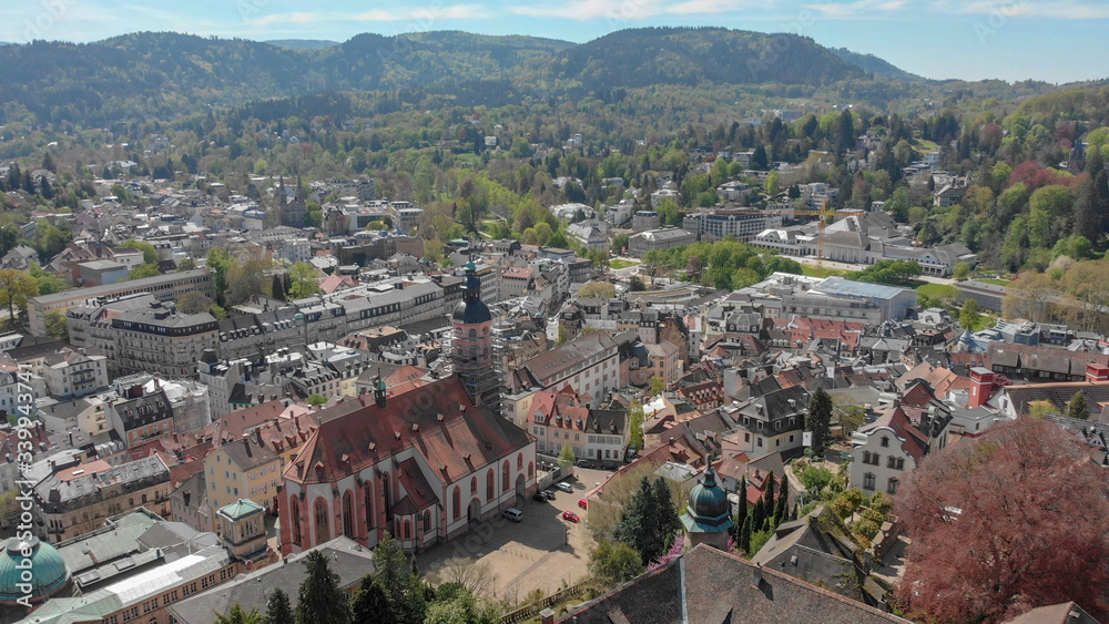 4K Drone Imagine.00_4k Aerial view Baden Baden city, Germany