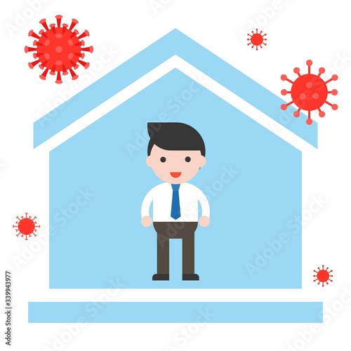 Stay at home prevent coronavirus vector illustration
