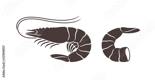 Shrimp seafood. Isolated shrimp on white background. Prawns