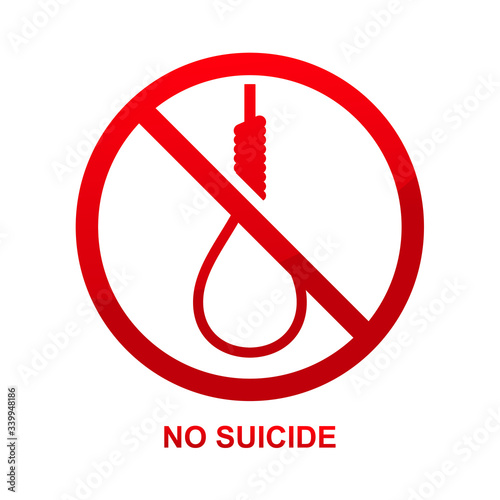 No suicide sign isolated on white background vector illustration.