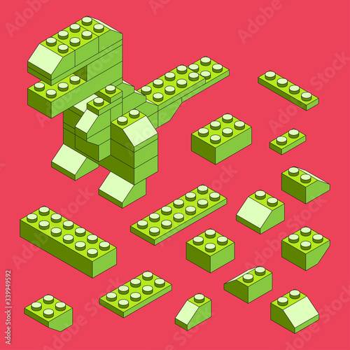 Blocks and elements to create funny figures. Flat design.
