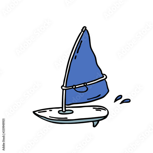 windsurfing board doodle icon