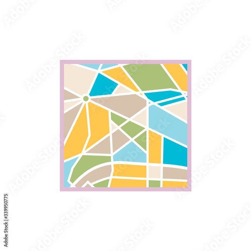 bright color city map icon