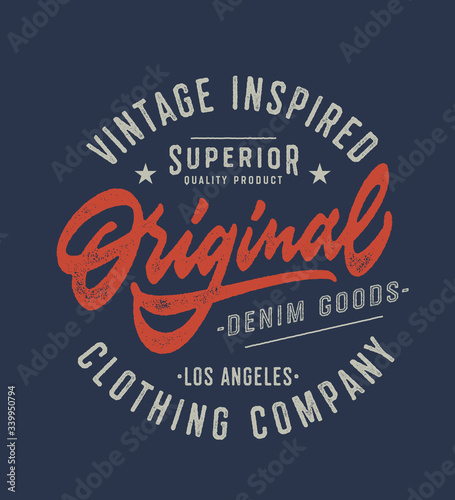 Original Vintage Textured Hand Lettered T Shirt Graphics. Typography Apparel Fashion Design. Vector Typographic Badge.