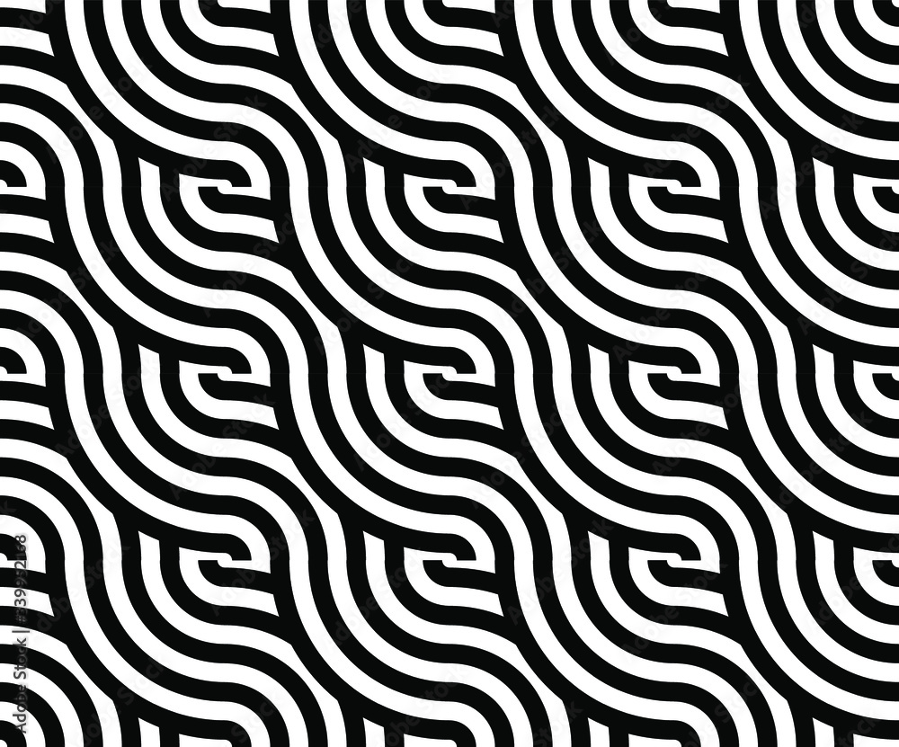 Wave pattern monochrome theme. Seamless pattern Wave pattern monochrome theme. Seamless pattern