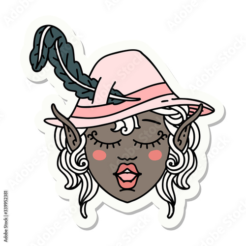 elf bard character face sticker