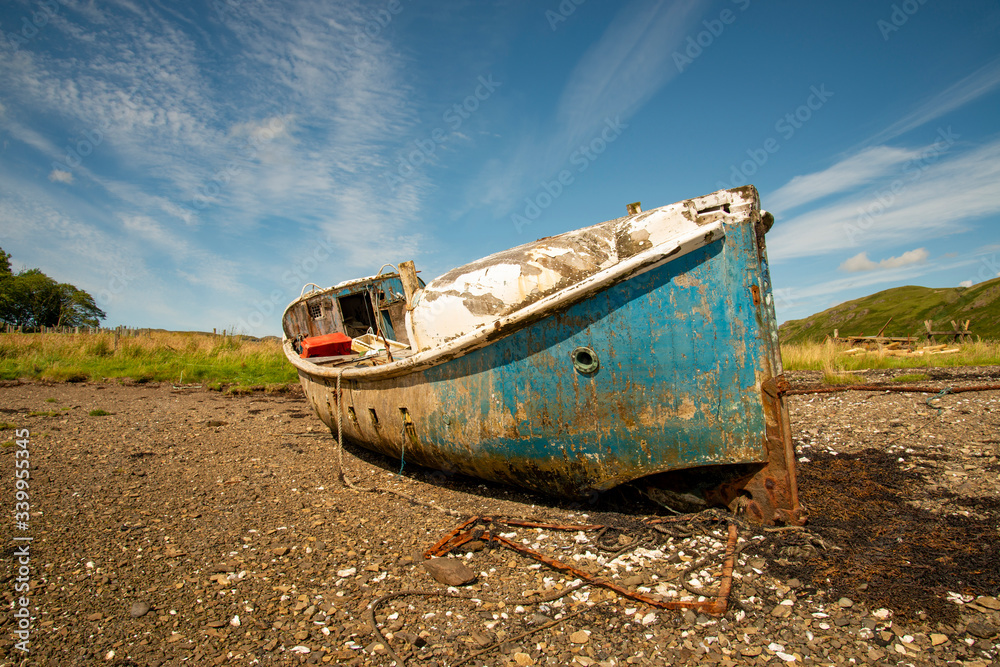 Wrecked Lifeboat on Loch Harport Skye Wrecked Lifeboat on Loch Harport Skye