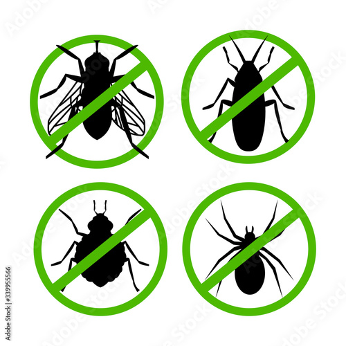 4 pest control icons vector illustration