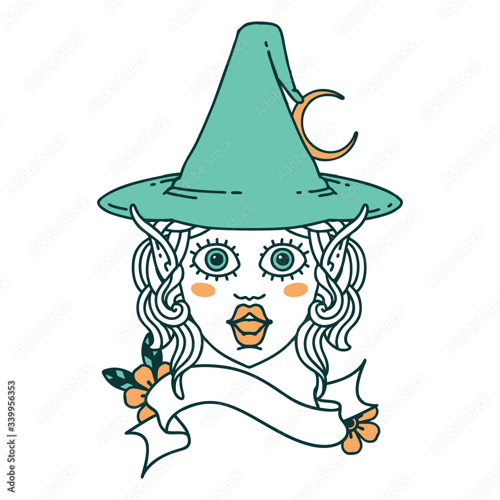 elf mage character face illustration elf mage character face illustration