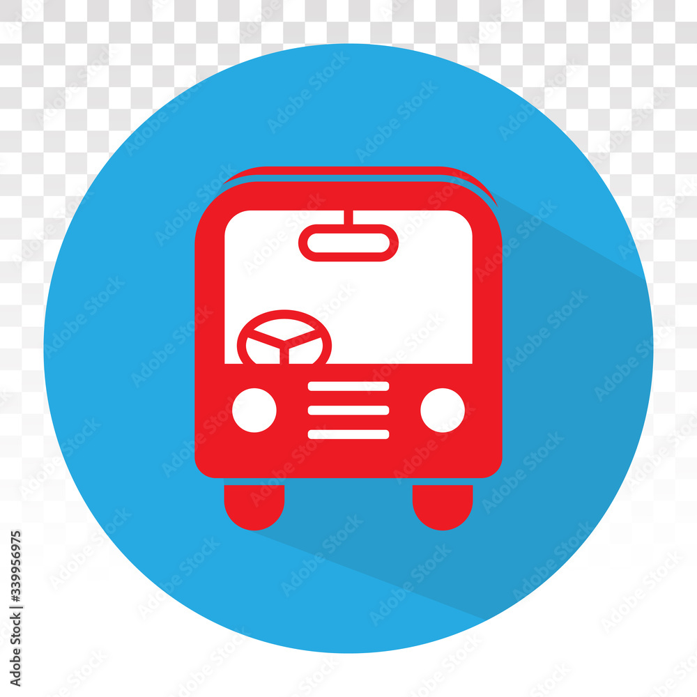 Bus public / School bus transportation vector flat icon on a transparent background Bus public / School bus transportation vector flat icon on a transparent background