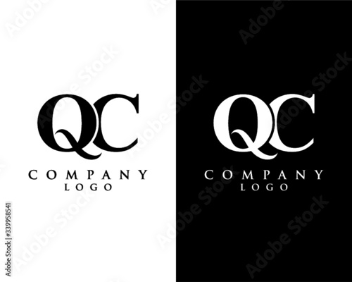 initial QC, CQ modern logo design with Black and white background. vector logo for business and company identity