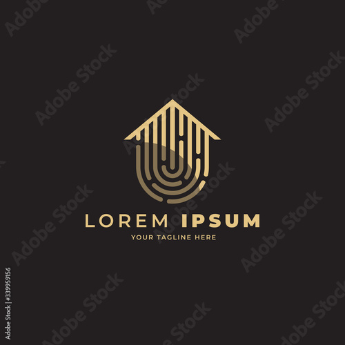 finger house secure logo design template