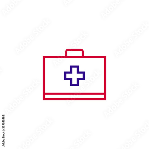 first aid kit vector color isolated on white background