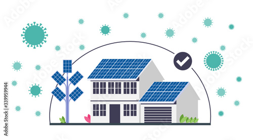Stay at Home Movement During Coronavirus COVID-19 Pandemic. Effort to Stop or Slow Down Spread of Novel Corona Virus by Lockdown, Self Quarantine & Obeying Protective Measure Illustration Vector.
