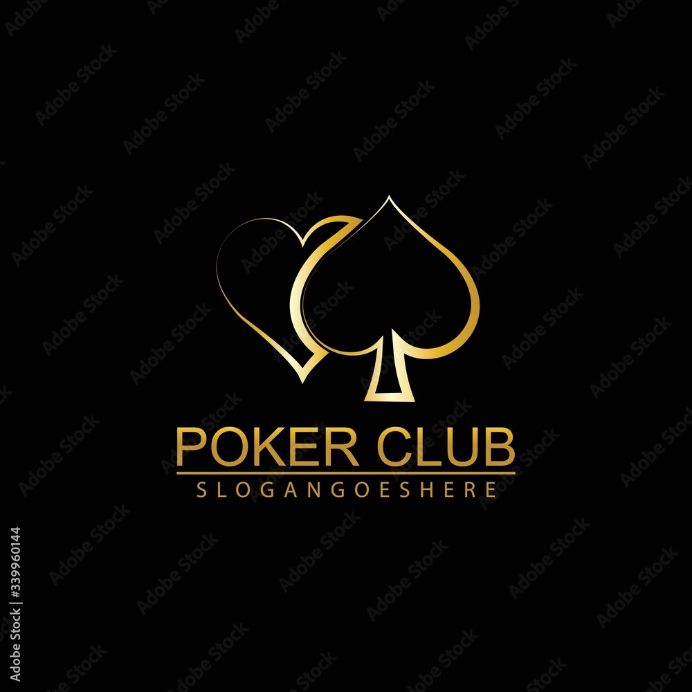 Gold Poker Logo Vector in Elegant Style with Black Background. Poker Club  Logo Design for Casino Business, Gamble, Card Game, Speculate, etc Stock  Vector | Adobe Stock