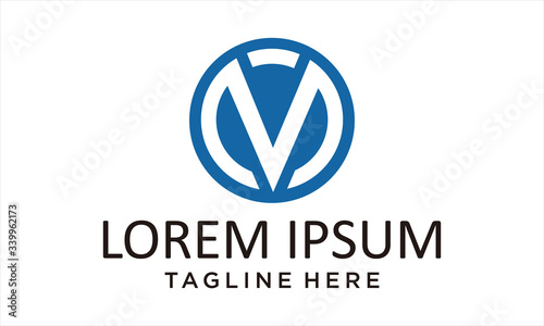 LETTER MV OR VM IN CIRCLE LOGO DESIGN CONCEPT