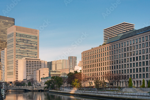 OSAKA, JAPAN - January 14, 2020: Modern office building in Osaka, Japan
