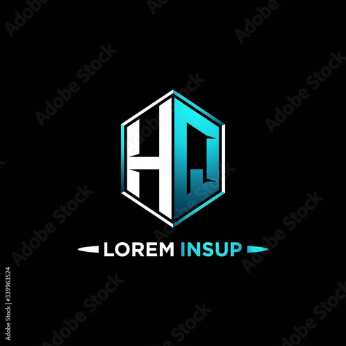 HQ initial hexagon logo monogram designs modern templates .