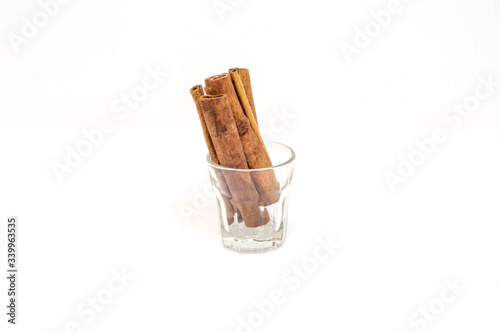 Cinnamon Sticks in White Background