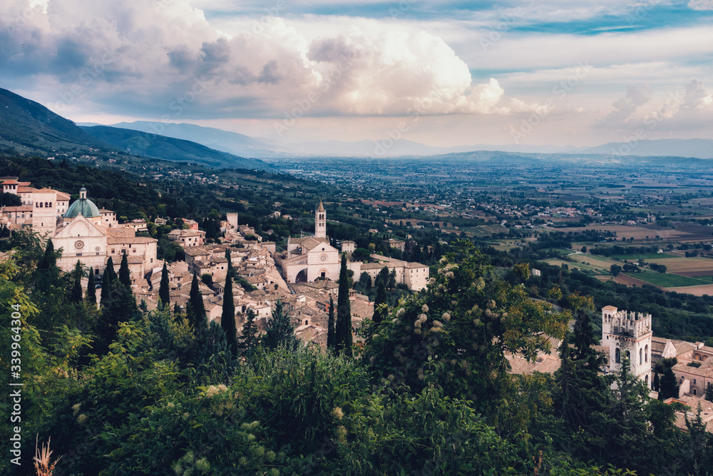 Panorama of the city of Assisi.