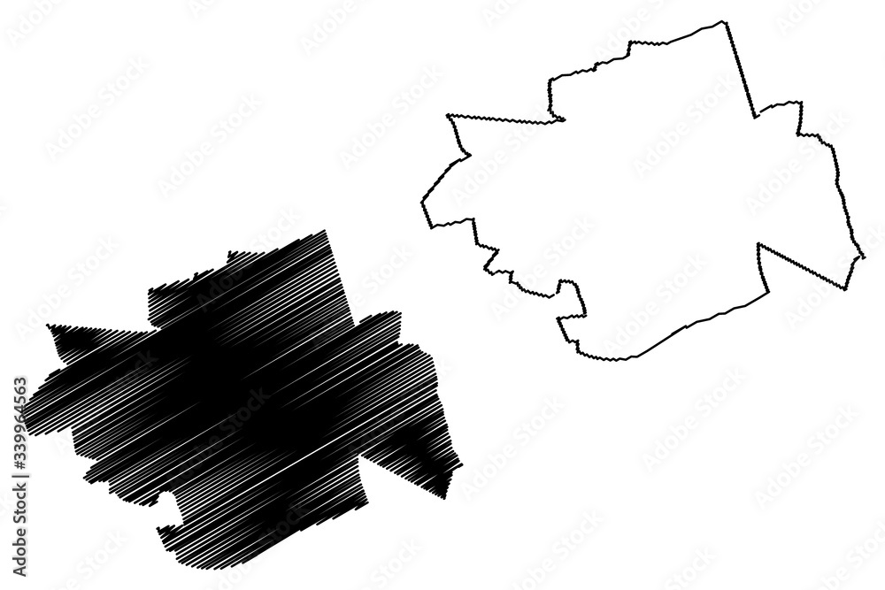 Apeldoorn City (Kingdom of the Netherlands, Holland, Gelderland) map vector illustration, scribble sketch City of Apeldoorn map