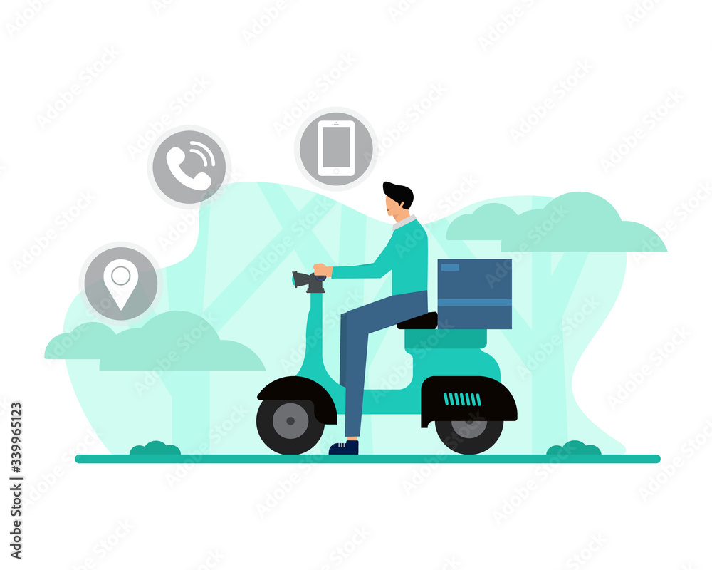 Design of flat vector illustration of fast delivery Design of flat vector illustration of fast delivery