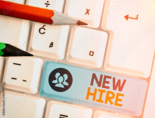 Картината върху платно Text sign showing New Hire