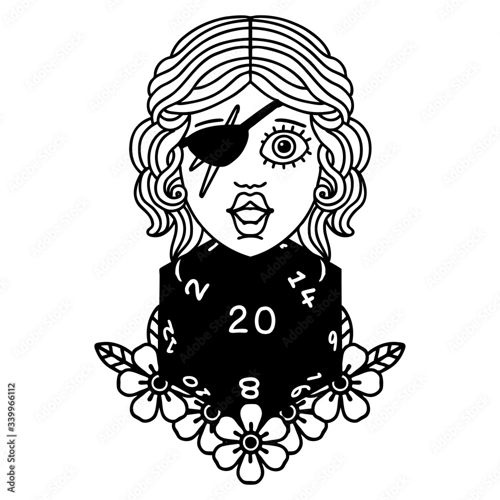 human rogue with natural twenty dice roll illustration human rogue with natural twenty dice roll illustration