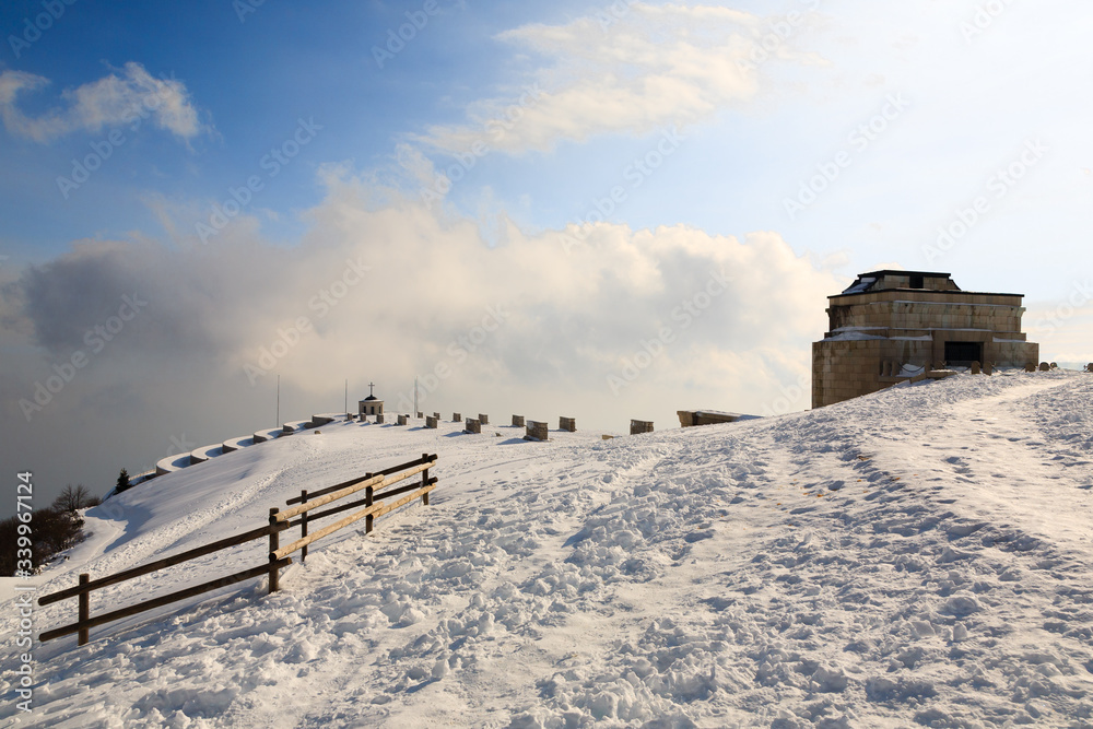 War memorial landmark, Italian alps, mount Grappa War memorial landmark, Italian alps, mount Grappa