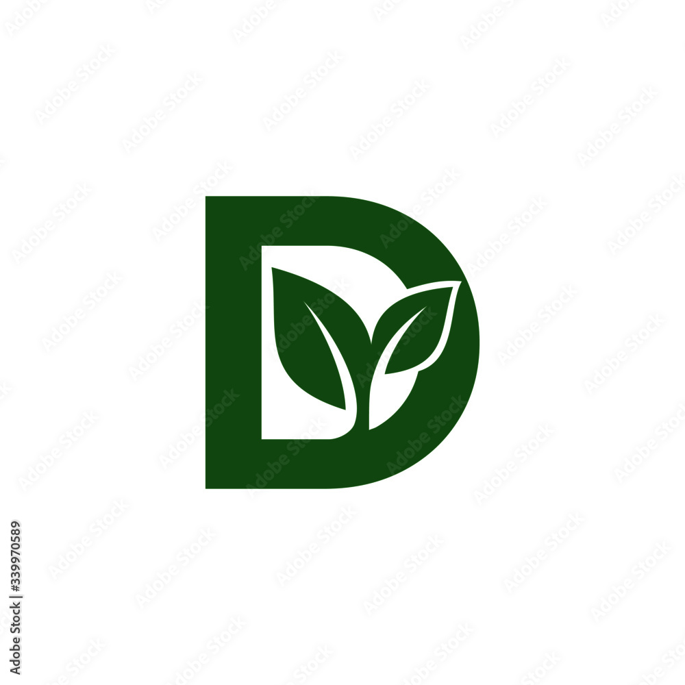 Logo design initial leaf nature Logo design initial leaf nature