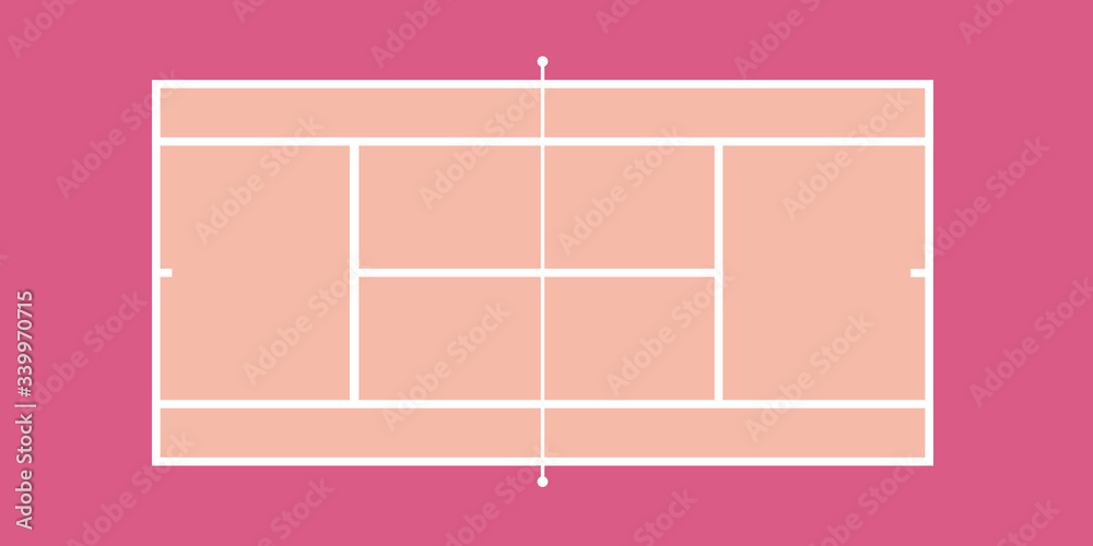 Pista de tenis rosa fucsia y salmón