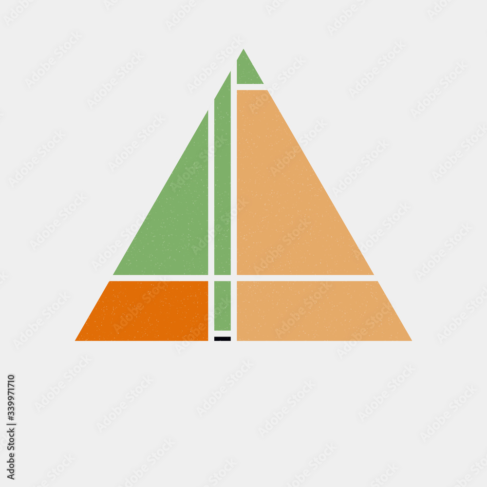 Mondrian style art colorful logo design illustration