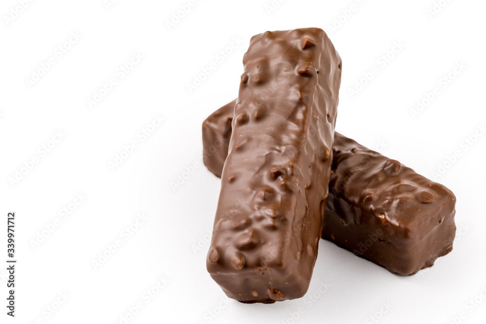 waffle chocolate dessert on a white isolated background. waffle chocolate dessert on a white isolated background.
