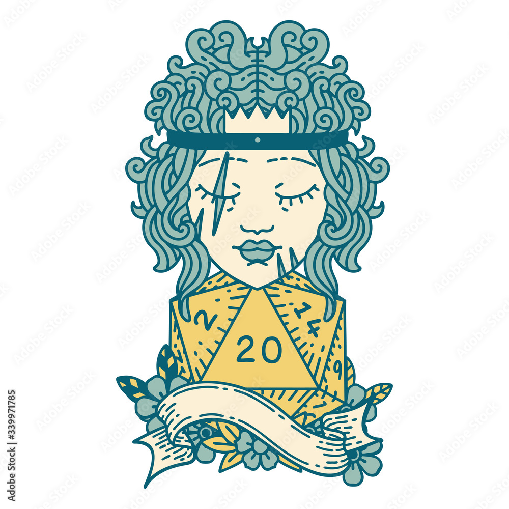 human barbarian with natural twenty dice roll illustration human barbarian with natural twenty dice roll illustration