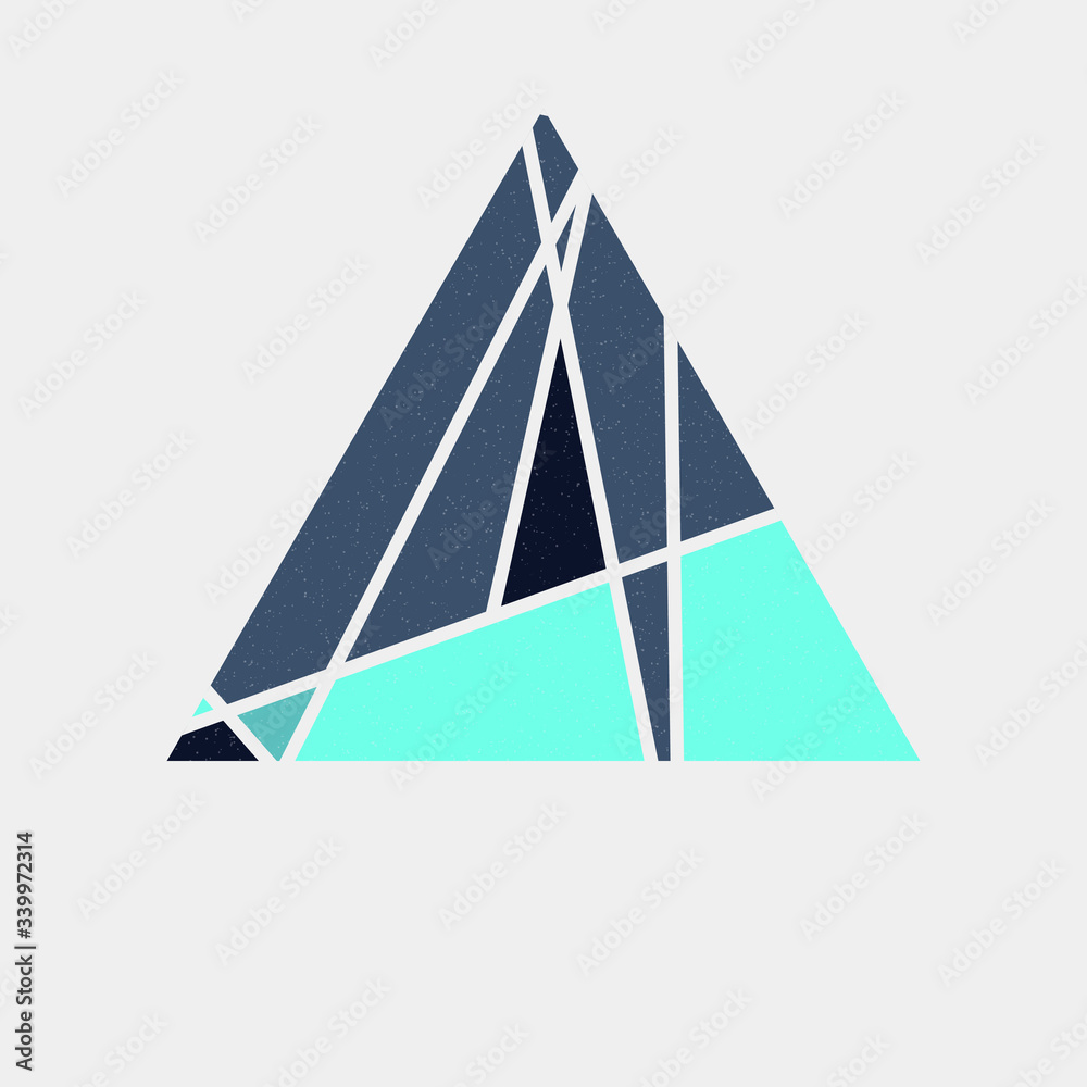 Mondrian style art colorful logo design illustration