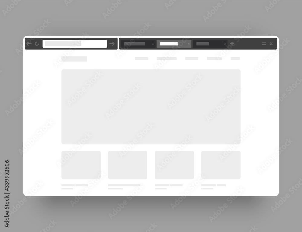 Minimalistic concept of web browser. Wireframes screens. Web window screen mockup. Minimalistic concept of web browser. Wireframes screens. Web window screen mockup.