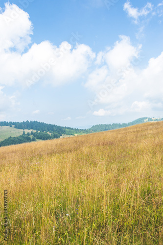 Hill Slopes and Cloudy Sky