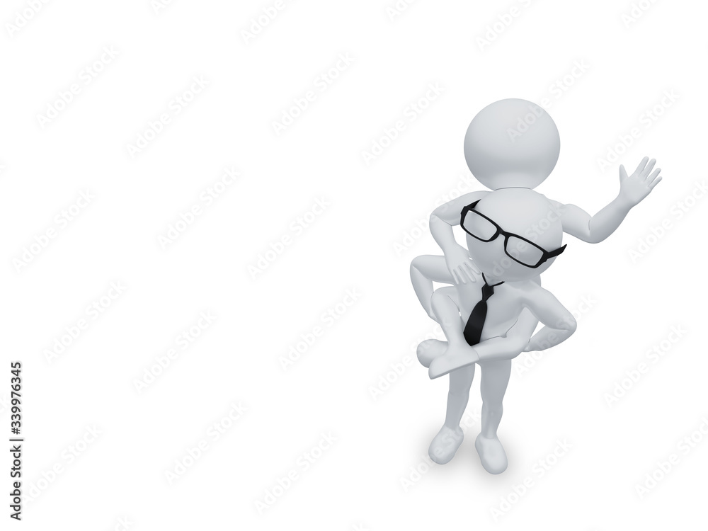 Businessman stick figure with a Businessman stick figure with a