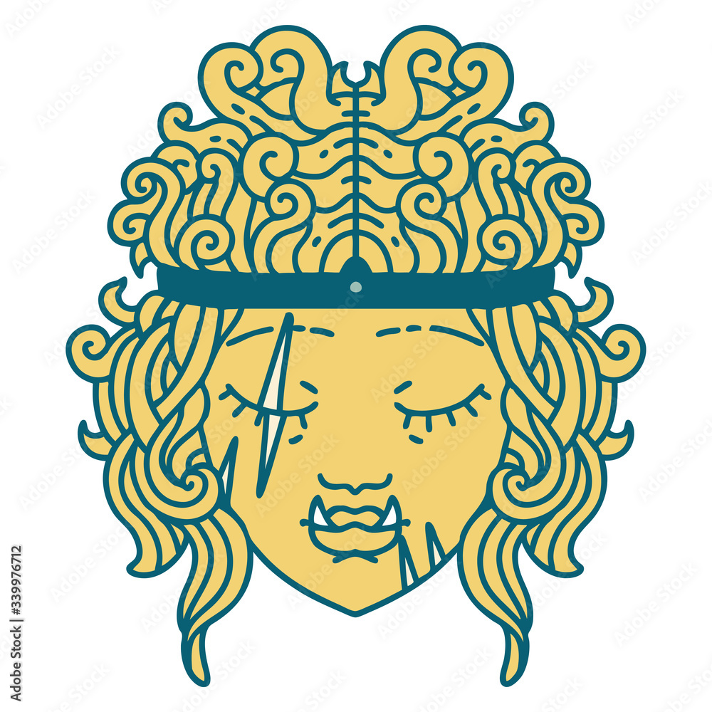 orc barbarian character face illustration orc barbarian character face illustration