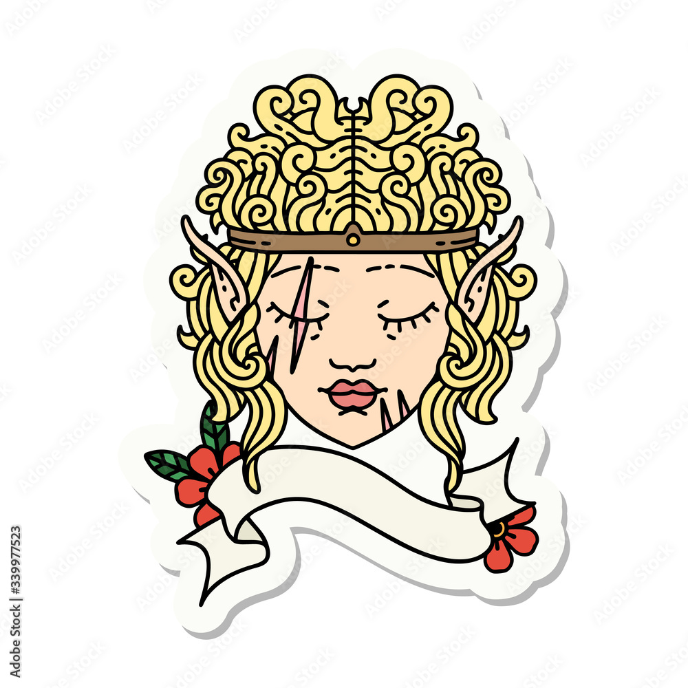 elf barbarian character face sticker elf barbarian character face sticker