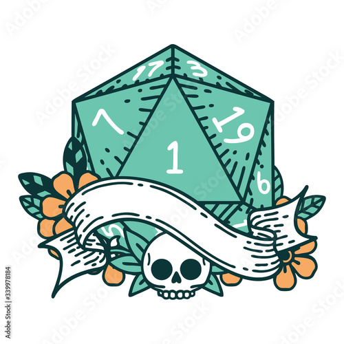 natural one d20 dice roll illustration