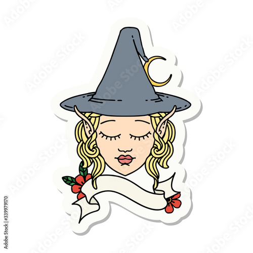 elf mage character face sticker