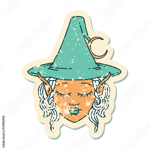 elf mage character face illustration